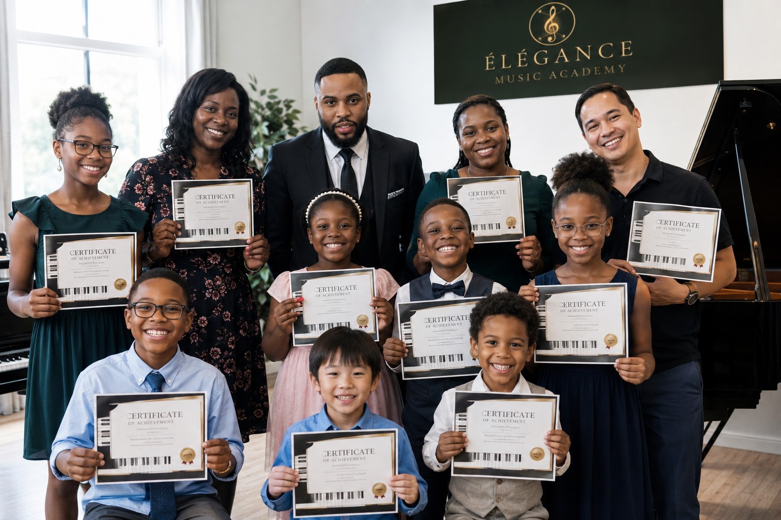 FASOM student group photo — piano class graduates